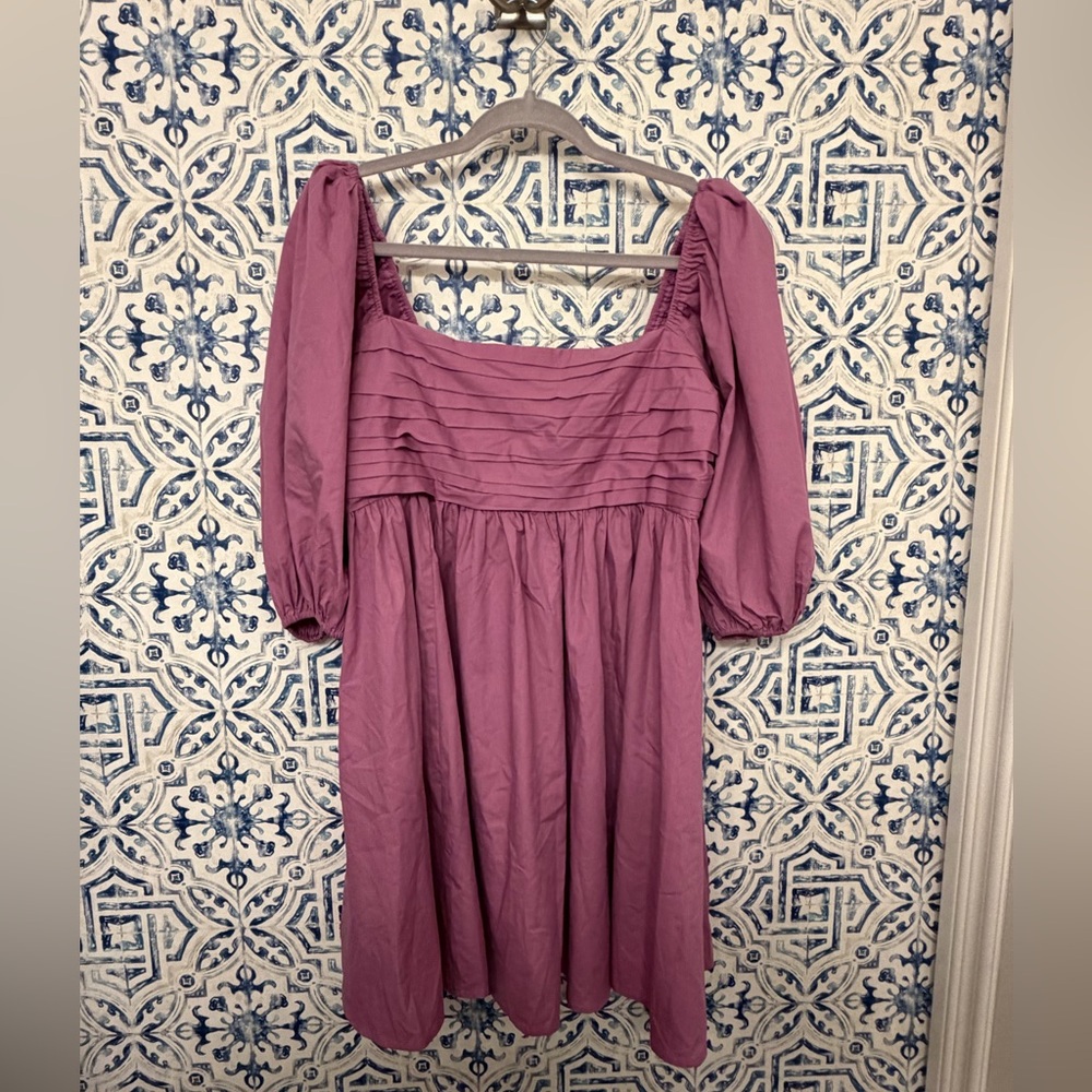 NWT Abercrombie Emerson Poplin Puff
Sleeve Mini Dress